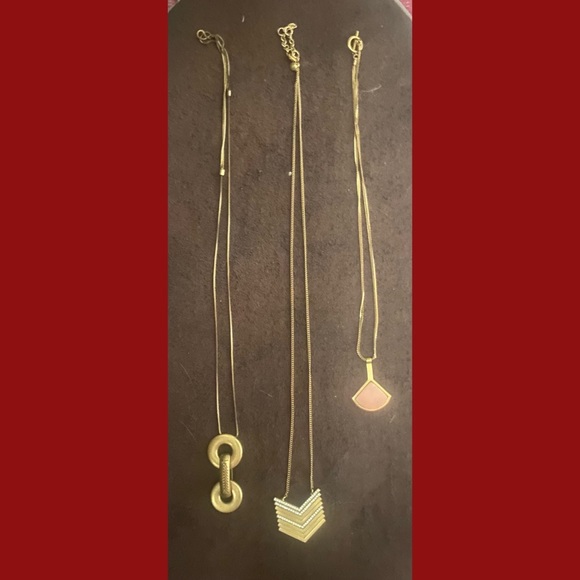Lot of 3  Long Necklaces / Color: Brushed Gold - Picture 1 of 8